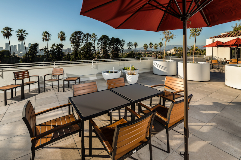 Hollenbeck apartments rooftop patio area