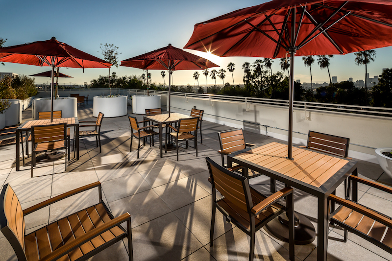 Hollenbeck apartments rooftop patio area