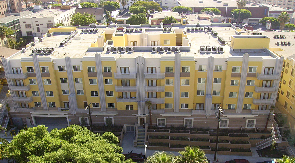 Villas del Lago apartment buildings aerial view