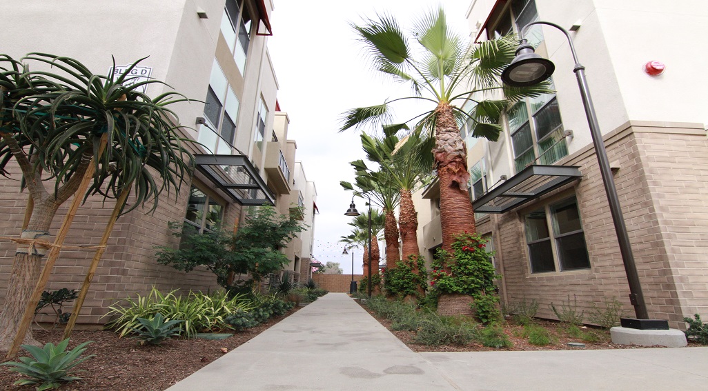 First Street Apartments walkway